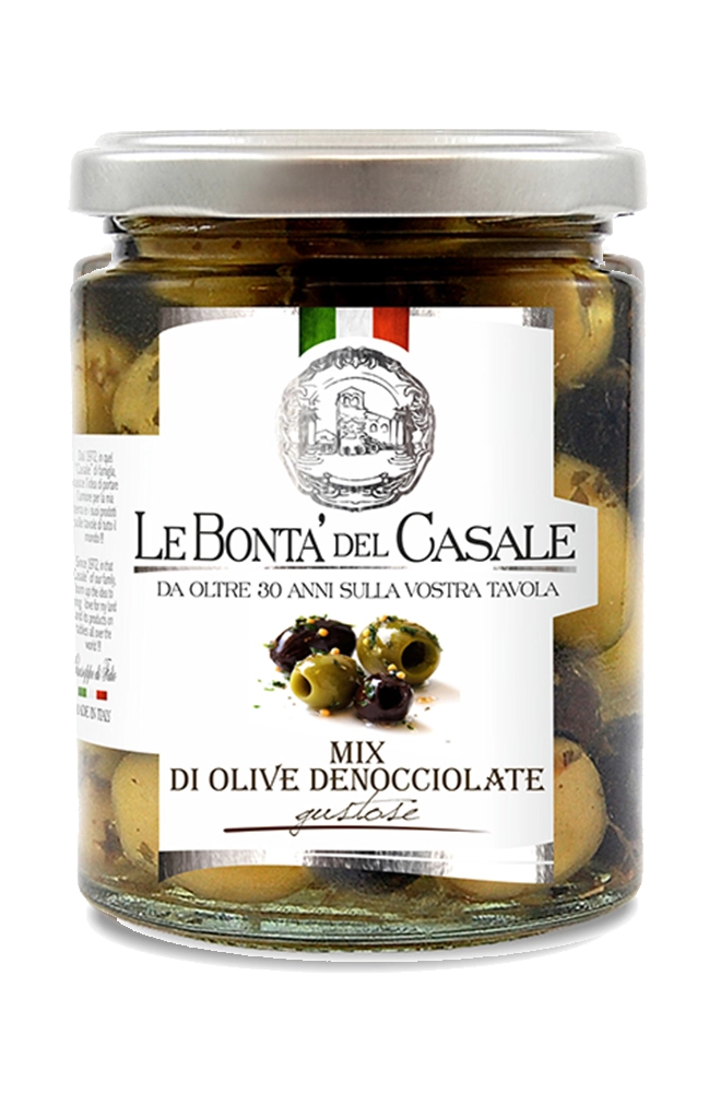 Pitted Green & Black Olives in oil 270g