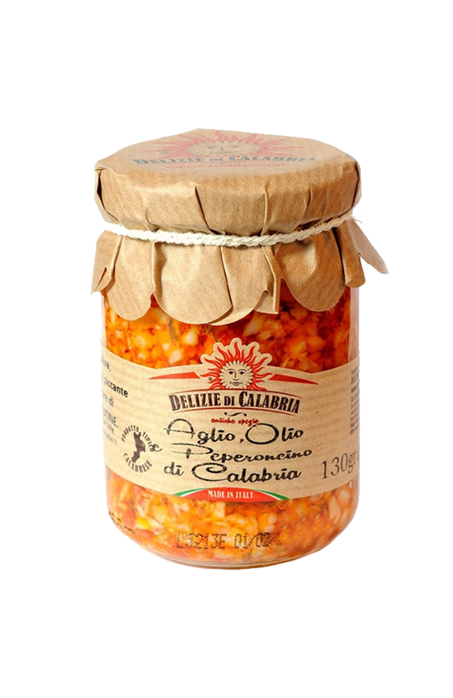 Garlic, oil, Calabrian Chili Pepper 130g