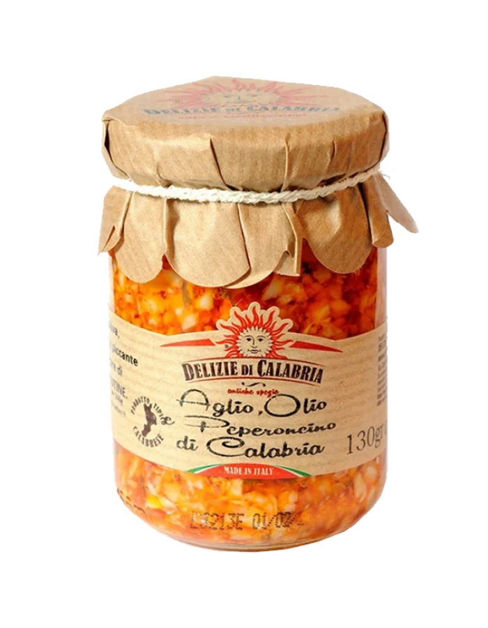 Garlic, oil, Calabrian Chili Pepper 130g